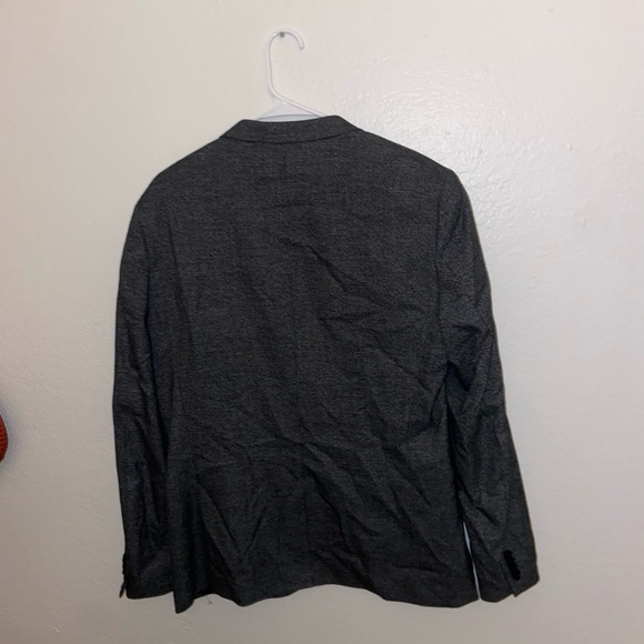 H&M vintage blazer charcoal dress coat suit long sleeve collared button jacket - Picture 7 of 10